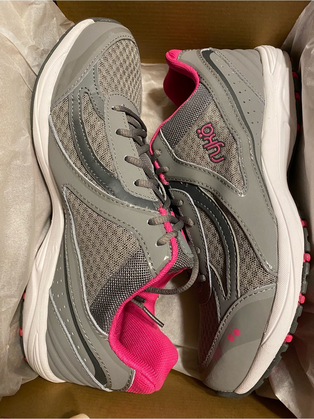 Women's Size 9 Wide Ryka Dash 3 Gray Pink Athletic Sneakers Orig. $89.99